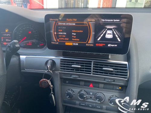 Audi A6 4f 2006 pantalla 10,25" android, carplay, camara, fibra optica