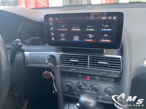 Audi A6 4f 2006 pantalla 10,25" android, carplay, camara, fibra optica