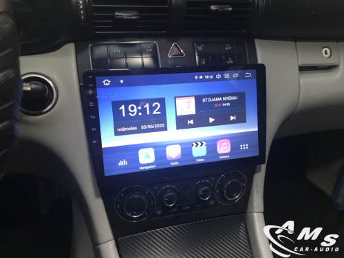 Mercedes C Sport Coupe 2005 pantalla 10" android, carplay, gps