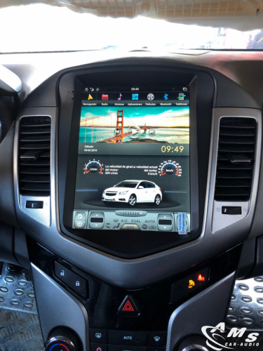 Chevrolet Cruze 2010 Pantalla 10,4" tipo Tesla, Android/carplay, usb, wifi, cámara, gps