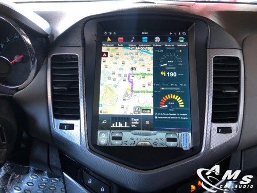 Chevrolet Cruze 2010 Pantalla 10,4" tipo Tesla, Android/carplay, usb, wifi, cámara, gps