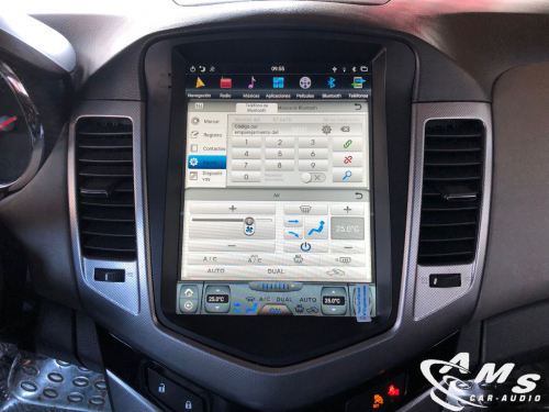 Chevrolet Cruze 2010 Pantalla 10,4" tipo Tesla, Android/carplay, usb, wifi, cámara, gps