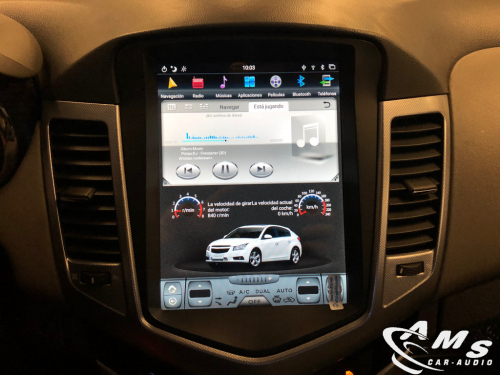 Chevrolet Cruze 2010 Pantalla 10,4" tipo Tesla, Android/carplay, usb, wifi, cámara, gps
