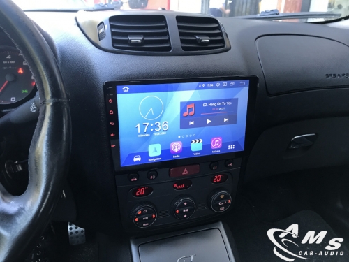Transformación realizada en Alfa GT del año 2007, sobre el hueco de 1 Din se adapta una pantalla de 9” táctil con sistema operativo Android, se le añade cámara de visión trasera, sistema Apple Carplay y Android Auto, lector de usb, navegación integrada y cámara de grabación delantera.