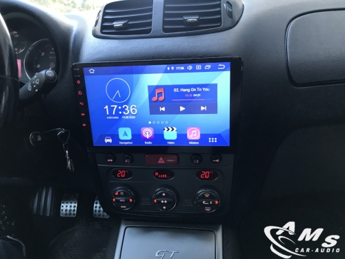 Transformación realizada en Alfa GT del año 2007, sobre el hueco de 1 Din se adapta una pantalla de 9” táctil con sistema operativo Android, se le añade cámara de visión trasera, sistema Apple Carplay y Android Auto, lector de usb, navegación integrada y cámara de grabación delantera.